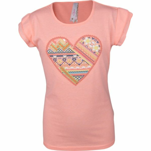 Lewro SOFI svetlo ružová 140-146 - Dievčenské tričko s s volánovým rukávom