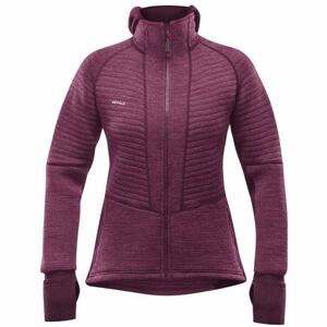 Devold TINDEN SPACER WOMAN JACKET W/HOOD Dámska mikina, vínová, veľkosť XS