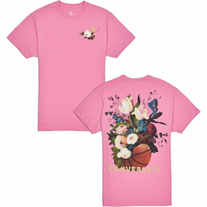 Converse FLORAL BASKETBALL RELAXED TEE ružová XS - Dámske tričko