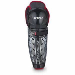 CCM JETSPEED 350 SHIN GUARDS YT Detské hokejové chrániče holení, čierna, veľkosť 8