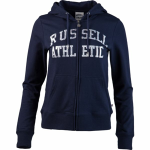 Russell Athletic CLASSIC PRINTED ZIP THROUGH HOODY Dámska mikina, tmavo modrá, veľkosť L