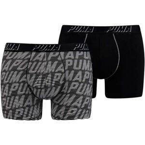 Puma OPTICAL LOGO AOP BOXER 2P Pánske boxerky, čierna,sivá, veľkosť