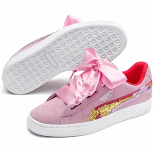 Puma SUEDE HEART TRAILBLAZER SQ ružová 4 - Detská obuv