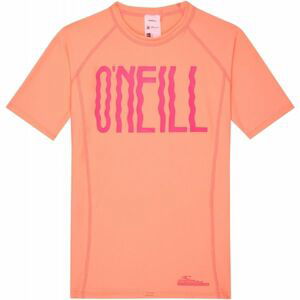 O'Neill PG LOGO SHORT SLEEVE SKINS oranžová 10 - Dievčenské tričko s UV filtrom