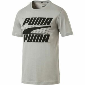 Puma REBEL BASIC TEE Pánske tričko, sivá,čierna, veľkosť