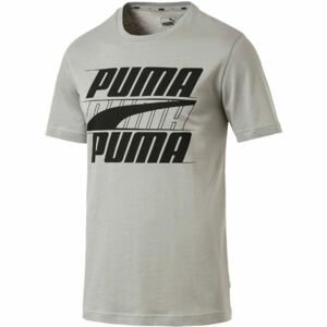 Puma REBEL BASIC TEE Pánske tričko, sivá,čierna, veľkosť