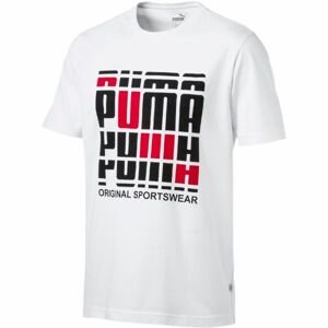 Puma TEE Pánske štýlové tričko, biela,čierna,červená, veľkosť