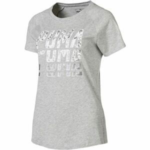 Puma FONT GRAPHIC TEE Dámske tričko, sivá,biela, veľkosť