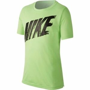 Nike DRY TOP SS Chlapčenské športové tričko, svetlo zelená,čierna, veľkosť