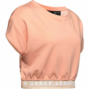 Under Armour FEATHERWEIGHT FLEECE CROP TOP ružová S - Dámsky crop top