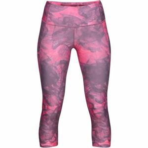 Under Armour HG ARMOUR CAPRI PRINT-ORG Dámske legíny, ružová,sivá, veľkosť