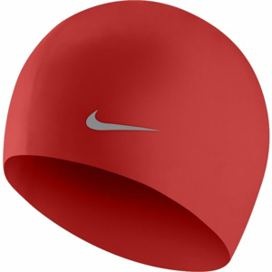 Nike SOLID SILICONE YOUTH Detská plavecká čiapka, červená,sivá, veľkosť