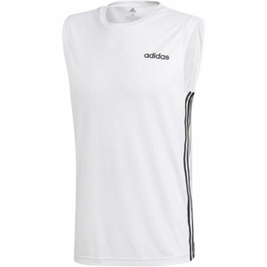 adidas DESIGN2MOVE SLEEVELESS 3S biela 2XL - Pánske tielko