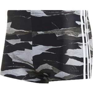 adidas FITNESS 3-STRIPES GRAPHIC SWIM BOXER šedá 9 - Pánske plavecké šortky