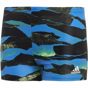 adidas FITNESS GRAPHIC SWIM BOXER BOYS čierna 128 - Chlapčenské športové plavky