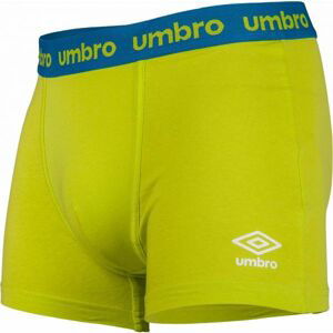 Umbro BOXER SHORT 2PACK Pánske boxerky, reflexný neón,biela,modrá, veľkosť