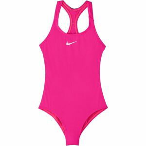 Nike SOLID Dievčenské jednodielne plavky, ružová, veľkosť L