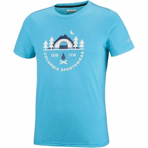 Columbia NELSON POINT GRAPHIC SHORT SLEEVE TEE modrá S - Pánske tričko