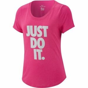 Nike TEE LEG SCOOP JDI ružová M - Dievčenské športové tričko