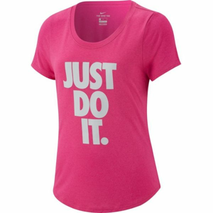 Nike TEE LEG SCOOP JDI ružová L - Dievčenské športové tričko