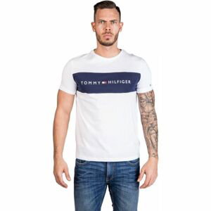 Tommy Hilfiger CN SS TEE LOGO FLAG biela XL - Pánske tričko