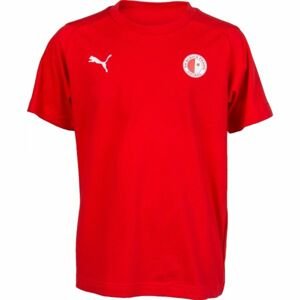 Puma LIGA CASUALS TEE JR SLAVIA červená 152 - Detské športové tričko