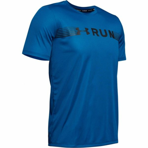 Under Armour RUN WARPED SHORTSLEEVE modrá S - Pánske tričko