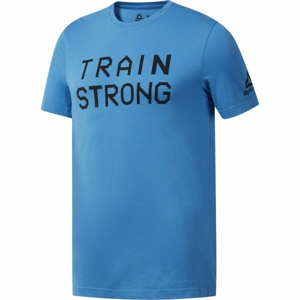 Reebok GS TRAIN STRONG TEE modrá M - Pánske tričko