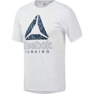 Reebok RUNNING ESSENTIALS GRAPHIC TEE biela L - Pánske bežecké tričko