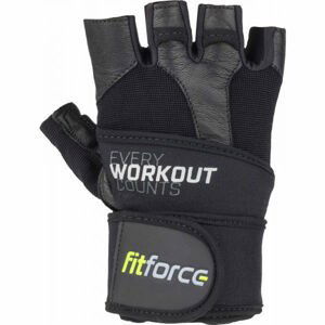 Fitforce LINEAR  L - Kožené fitness rukavice