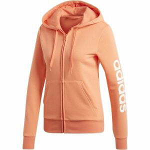 adidas ESSENTIALS LINEAR FULL ZIP HOODIE Dámska mikina, oranžová, veľkosť XS