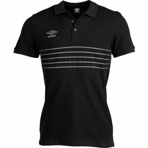 Umbro 5 STRIPE COTTON PIQUE POLO Pánske polo tričko, čierna,sivá, veľkosť