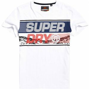 Superdry DOWNHILL PHOTOGRAPHIC TEE biela S - Pánske tričko