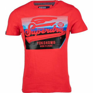 Superdry EMBOSSED CLASSICS TEE červená M - Pánske tričko