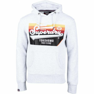 Superdry EMBOSSED CLASSIC HOOD biela L - Pánska mikina