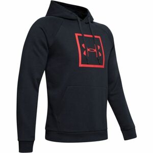 Under Armour RIVAL FLEECE BOX LOGO HOODIE čierna S - Pánska mikina