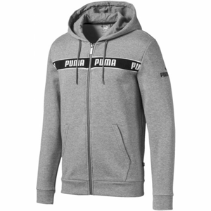 Puma AMPLIFIED HOODED JACKET šedá S - Pánska mikina