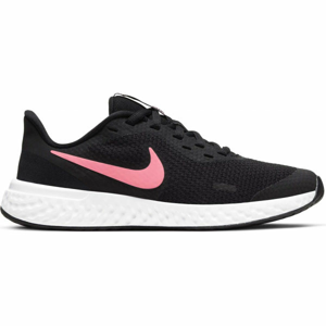 Nike REVOLUTION 5 GS Detská bežecká obuv, čierna,ružová,biela, veľkosť 40
