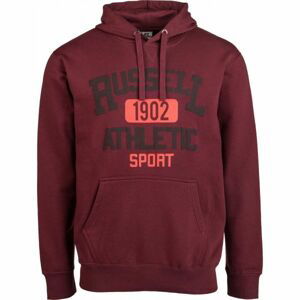 Russell Athletic PRINTED HOODY SWEATSHIRT Pánska mikina, vínová, veľkosť L