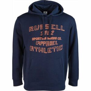 Russell Athletic PRINTED HOODY SWEATSHIRT APPAREL ATHLETIC tmavo modrá L - Pánska mikina