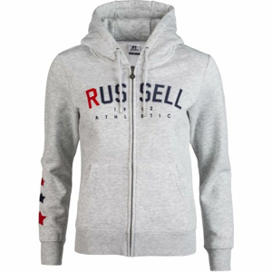 Russell Athletic PRINTED ZIP THROUGH HOODY SWEATSHIRT šedá XS - Dámska mikina