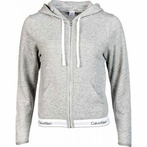 Calvin Klein TOP HOODIE FULL ZIP Dámska mikina, sivá, veľkosť L