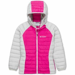 Columbia POWDER LITE GIRLS HOODED JACKET Dievčenská  bunda, ružová, veľkosť XL