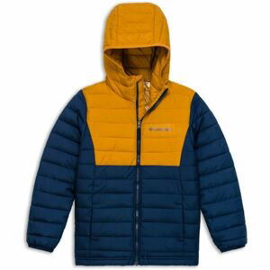 Columbia POWDER LITE BOYS HOODED JACKET hnedá XXS - Chlapčenská bunda