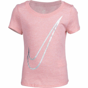 Nike NSW TEE SCOOP SHENE SWOOSH G Dievčenské tričko, ružová,strieborná, veľkosť
