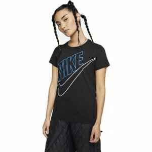 Nike NSW TEE PREP FUTURA W Dámske tričko, čierna,biela,modrá, veľkosť