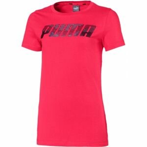 Puma ALPHA LOGO TEE G ružová 128 - Dievčenské tričko