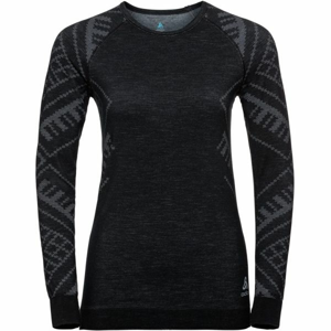 Odlo SUW WOMEN'S TOP L/S CREW NECK NATURAL+ KINSHIP WARM tmavo šedá S - Dámske tričko