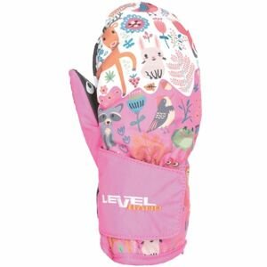Level ANIMAL ružová 3 - Detské lyžiarske rukavice