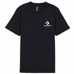 Converse LEFT CHEST STAR CHEVRON SHORT SLEEVE COTTON T-SHIRT Pánske tričko, čierna,biela, veľkosť
